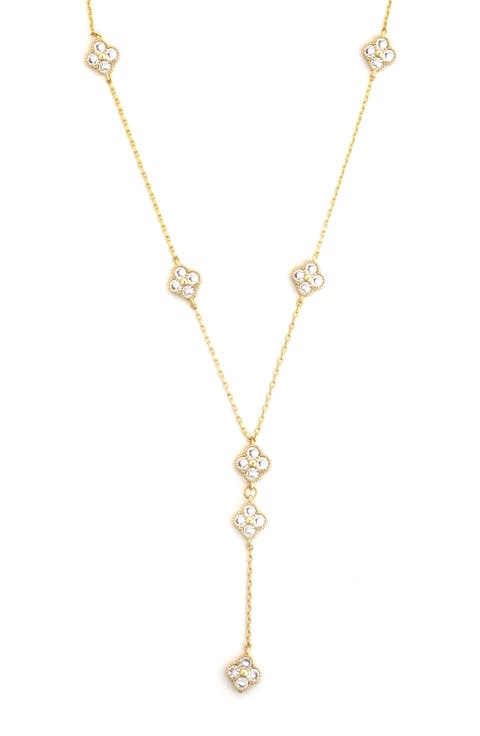 Cubic Zirconia Clover Y-Necklace