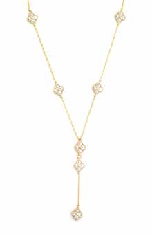 Panacea Cubic Zirconia Clover Y-Necklace