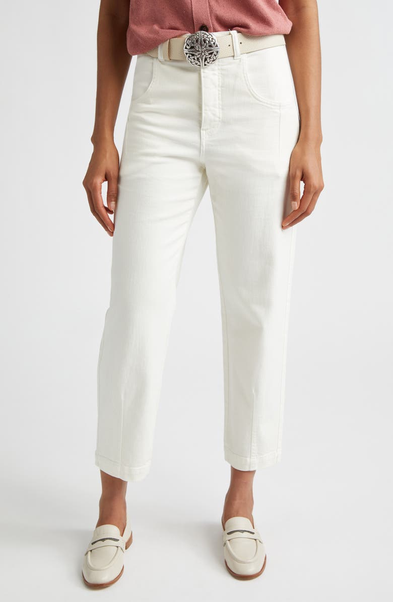 Eleventy Straight Leg Bull Pants, Main, color, White