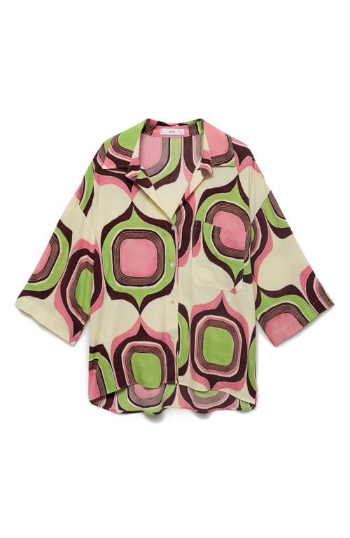 Mango Geometric Print Shirt In Multi