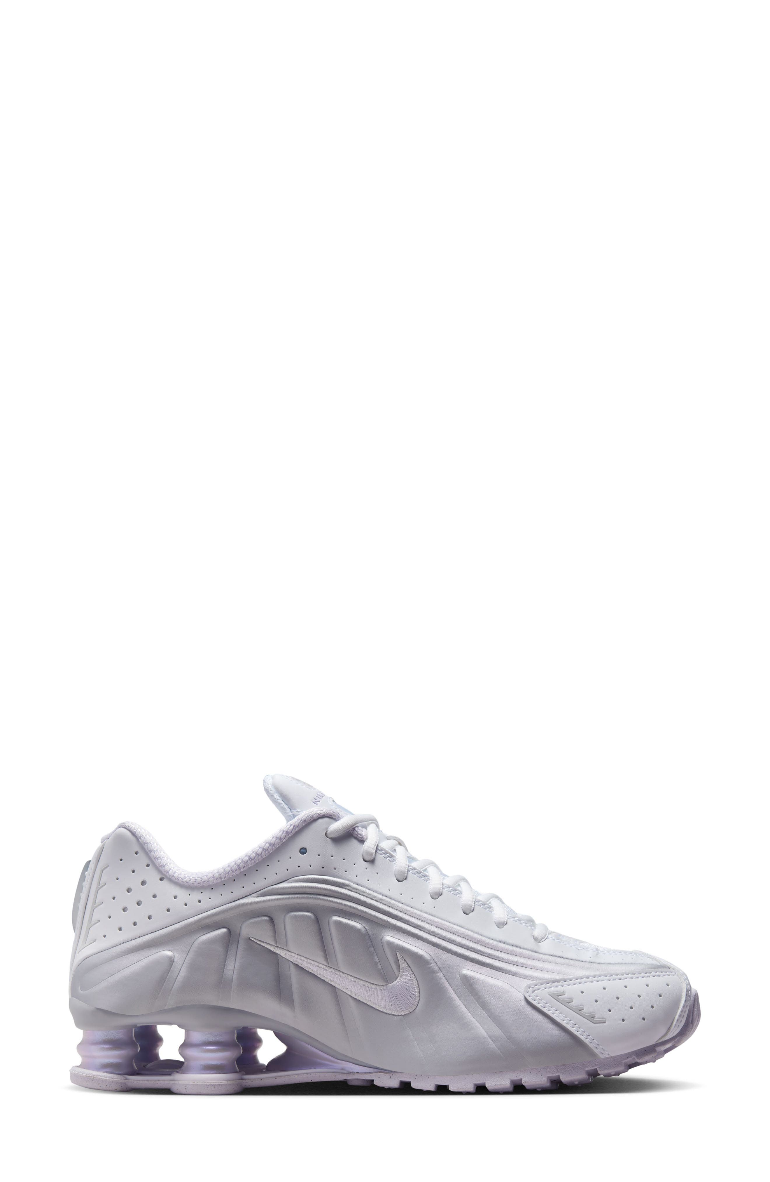 Nike Shox R4 Sneaker, Alternate, color, White/ Barely Grape/ Platinum