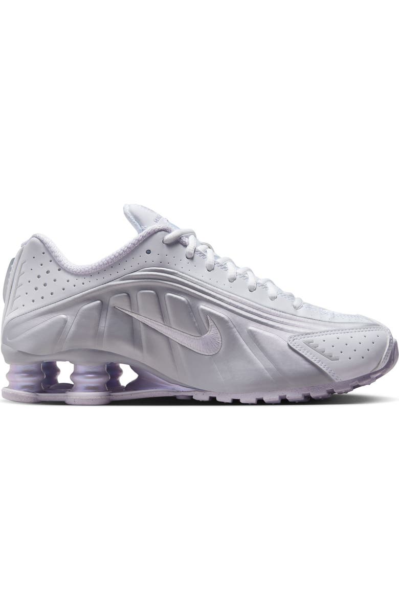 Nike Shox R4 Sneaker, Alternate, color, White/ Barely Grape/ Platinum