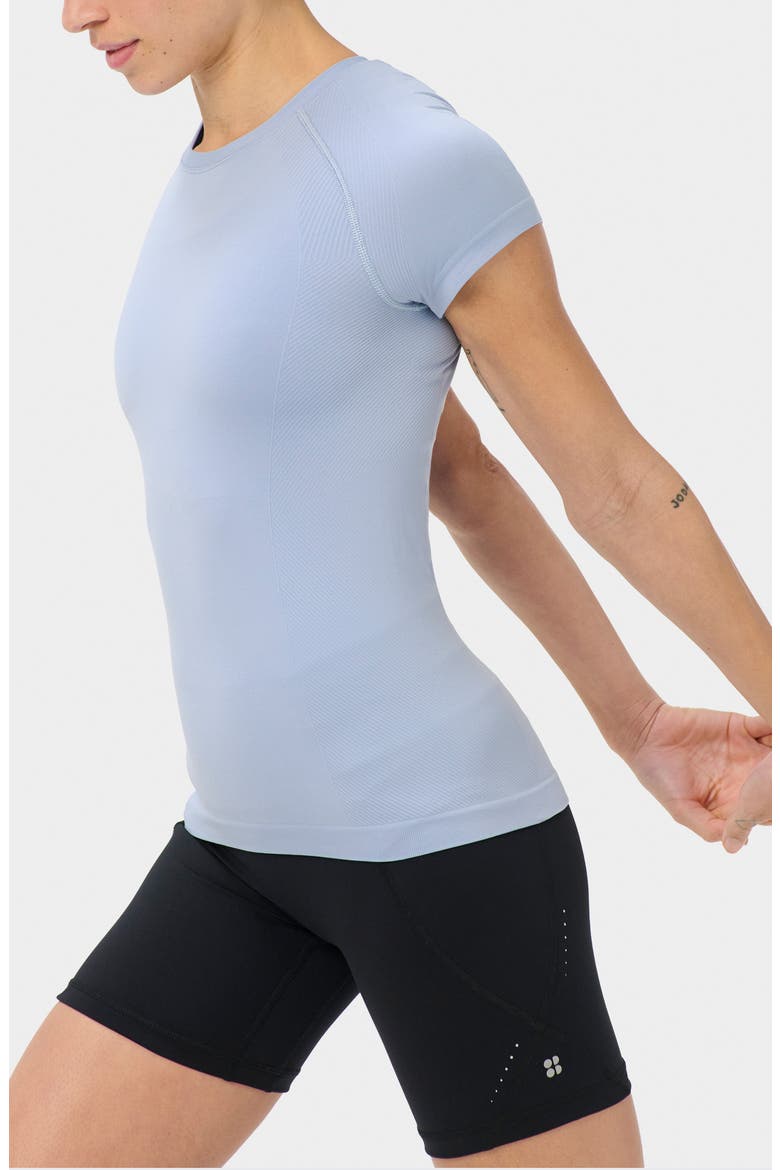 Athlete Seamless Workout T-Shirt, Alternate, color, LAGUNA BLUE