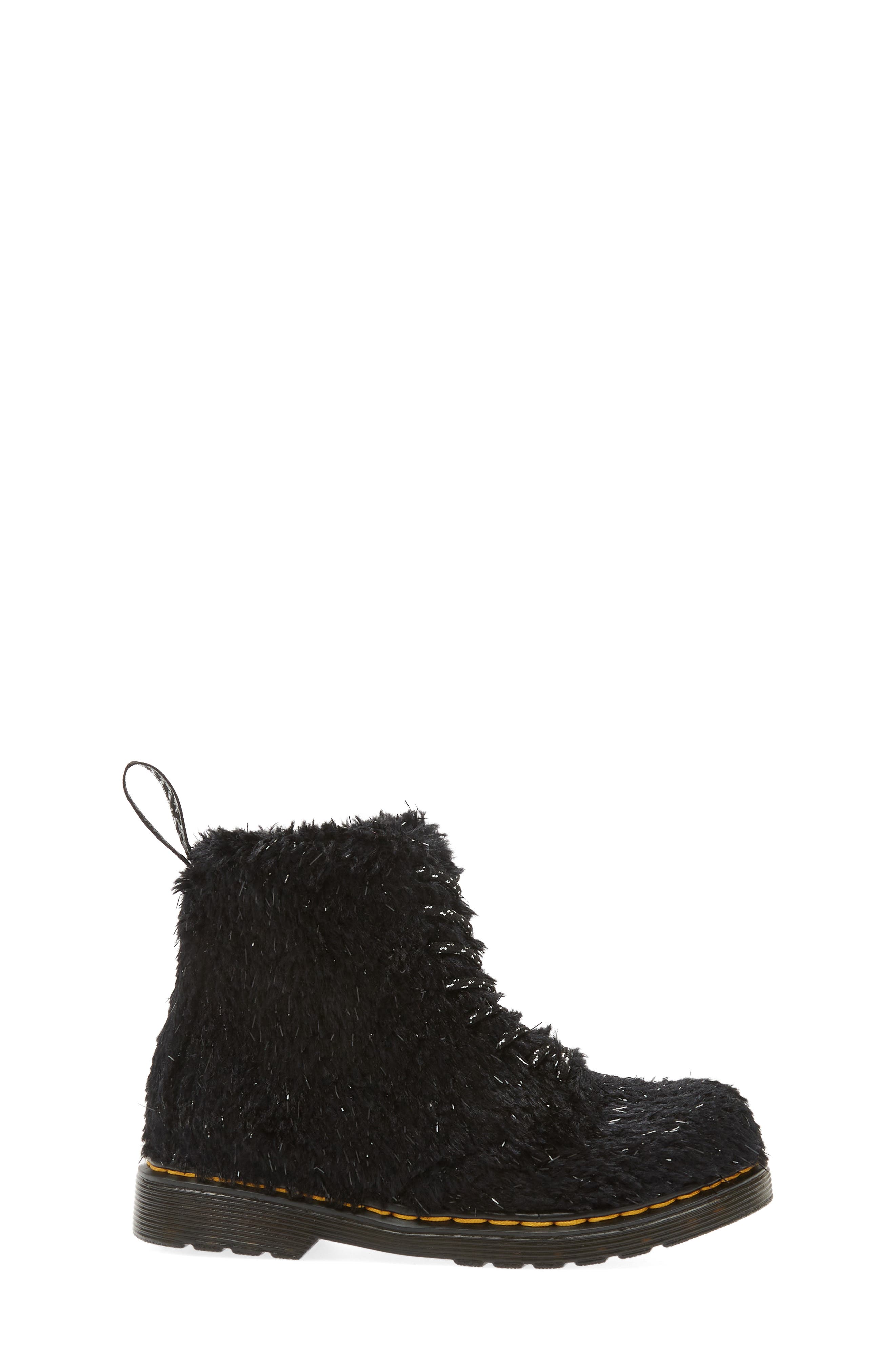 Dr. Martens Kids' 1460 Tinsel Faux Fur Boot, Alternate, color, 