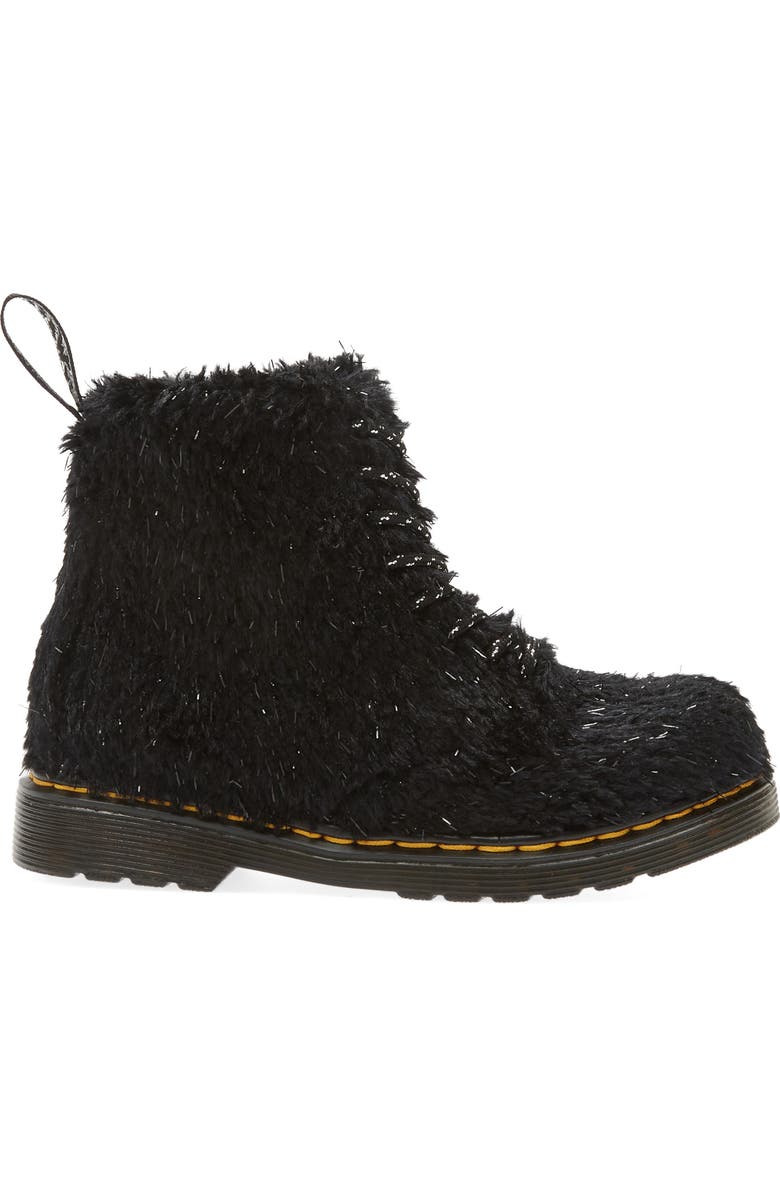 Dr. Martens Kids' 1460 Tinsel Faux Fur Boot, Alternate, color,