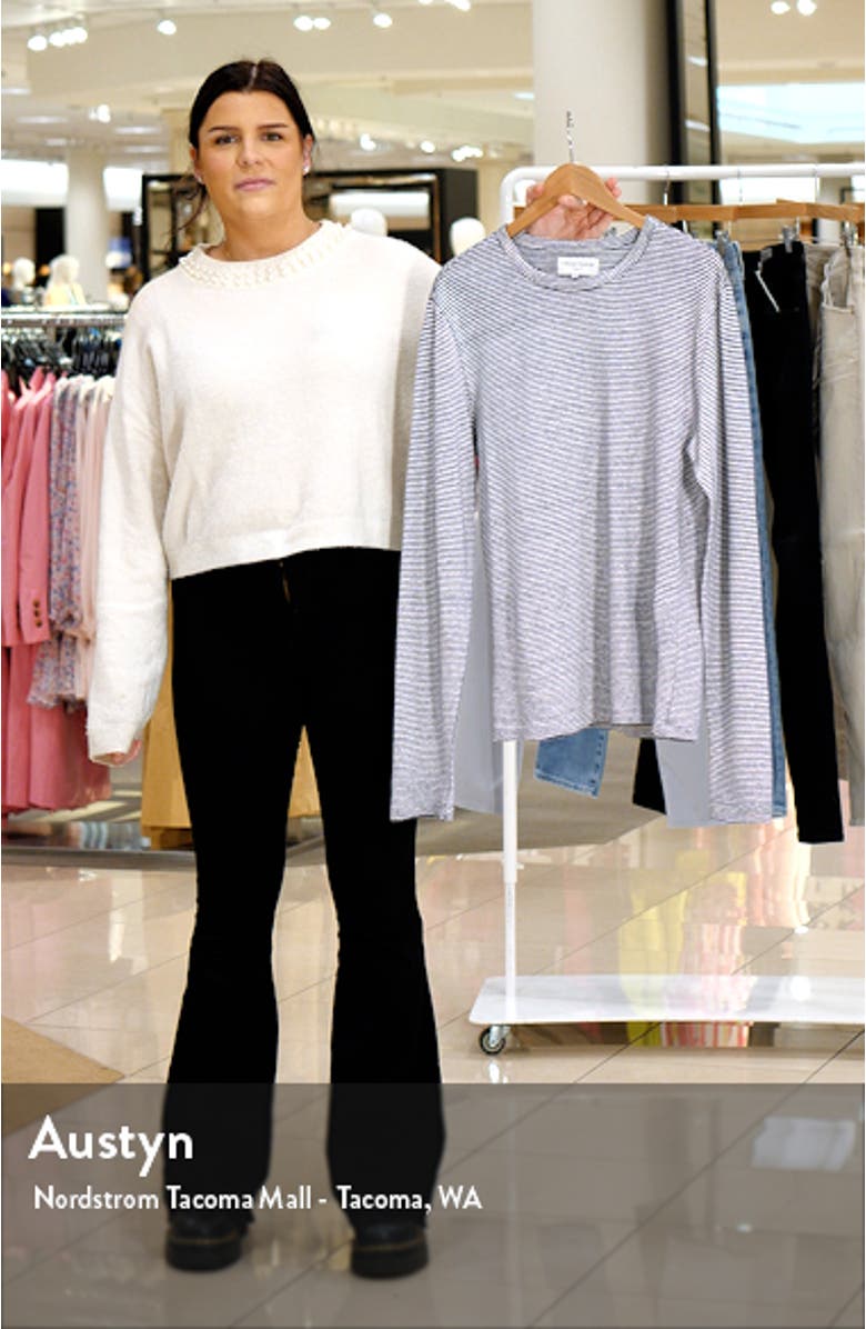 Stripe Long Sleeve Cotton & Linen T-Shirt, sales video thumbnail