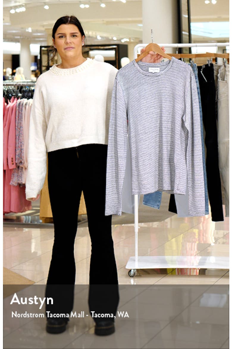Stripe Long Sleeve Cotton & Linen T-Shirt video