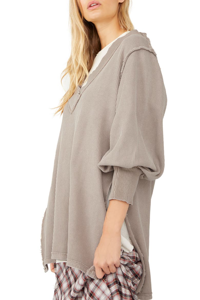 Asher Thermal Knit V-Neck Top, Alternate, color, STUDIO CLAY