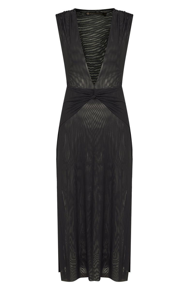 ViX Paula Hermanny Cindy Solid Mesh Cover-Up Dress, Alternate, color, Grey