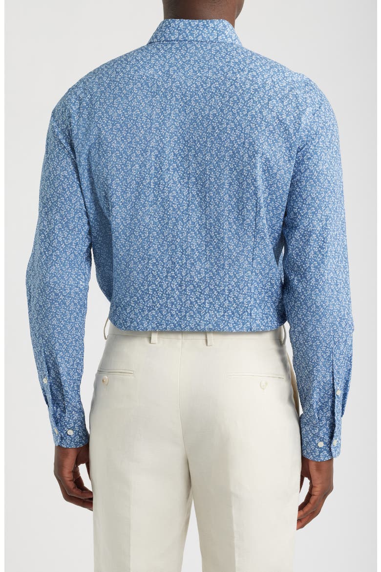Modern Fit Floral Cotton Seersucker Dress Shirt, Alternate, color, MEDIUM BLUE