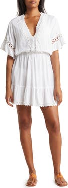 BOHO ME Crochet Lace Trim Cover-Up Tunic