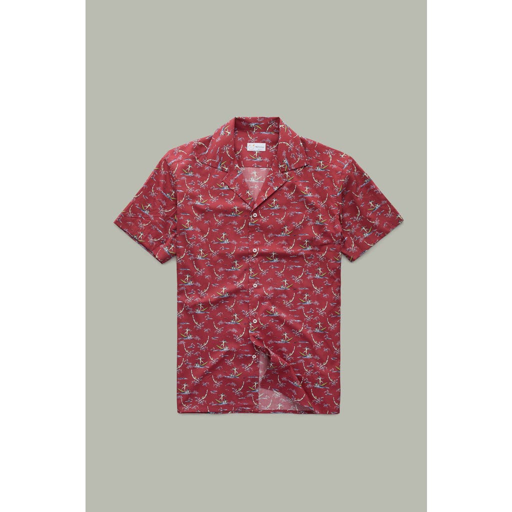 Wolf Vs. Goat (WvG) Cotton Bowling Shirt in Red  product