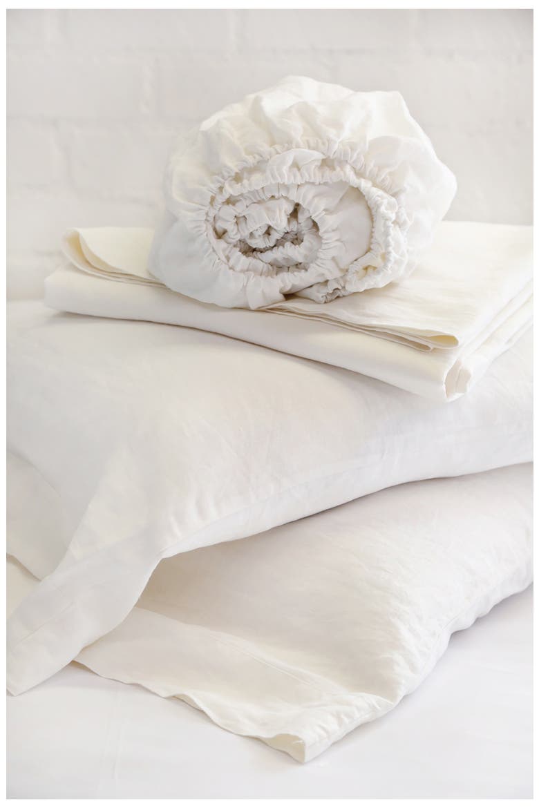 Parker Linen Sheet Set, Alternate, color, CREAM