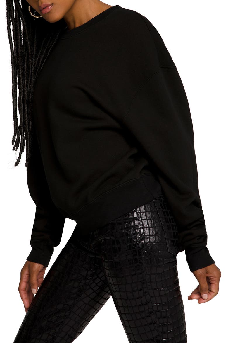 Boyfriend Sweatshirt, Alternate, color, BLACK001
