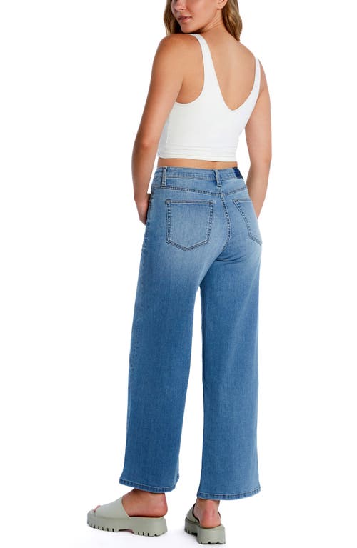 Hint Of Blu Mighty Drawstring High Waist Wide Leg Jeans In Blue Love