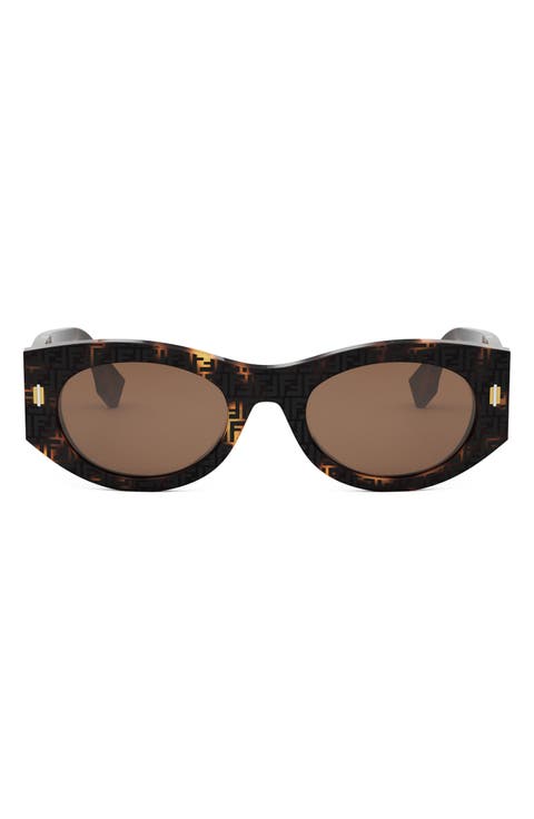 'Fendi Roma 52mm Oval Sunglasses