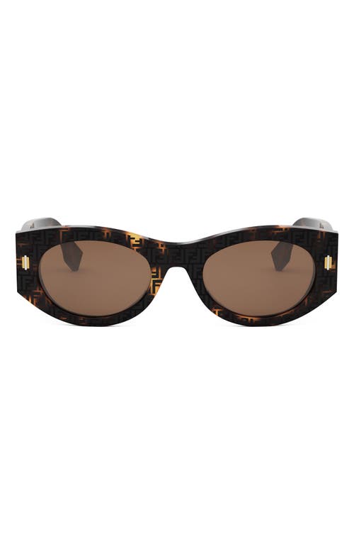 Fendi Eyewear Oval Frame Sunglasses In Brown