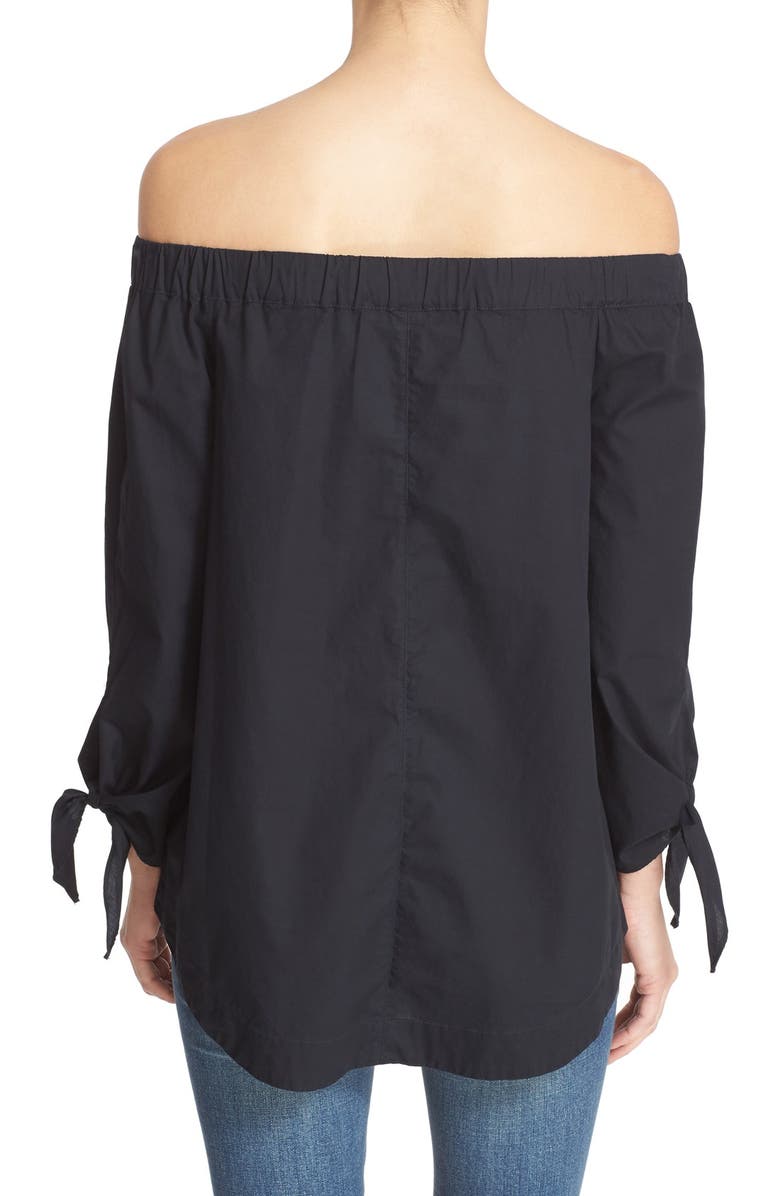 Free People 'Show Me Some Shoulder' Off the Shoulder Cotton Blouse, Alternate, color, 