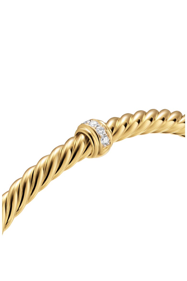 Cablespira® Flex Bracelet in 18K Yellow Gold with Diamonds, 4mm, Alternate, color, DIAMOND