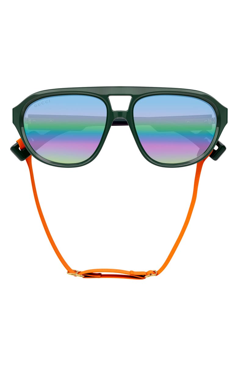 Gucci 58mm Gradient Navigator Sunglasses, Alternate, color, 