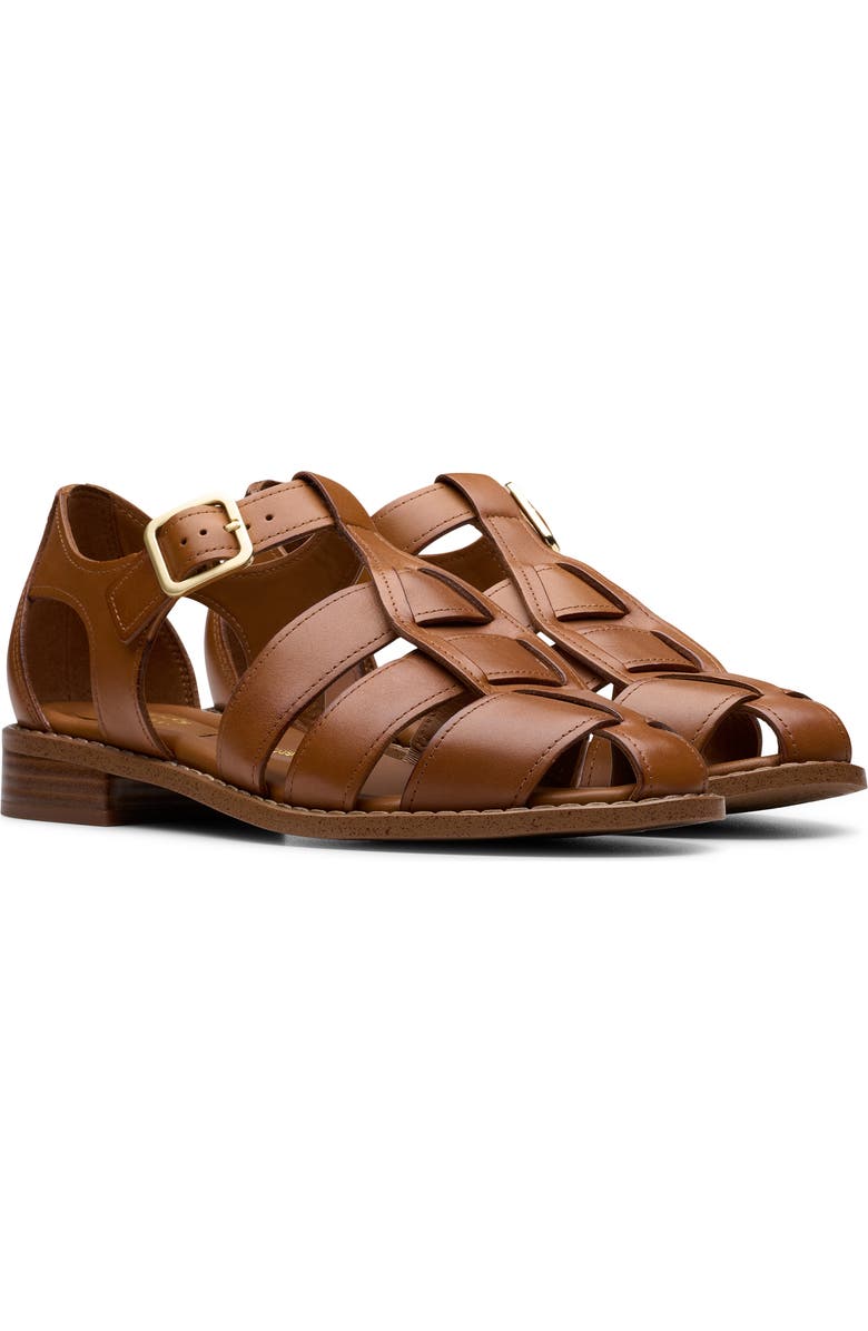 Clarks<sup>®</sup> Hana Sun Fisherman Sandal, Main, color, Tan Leather