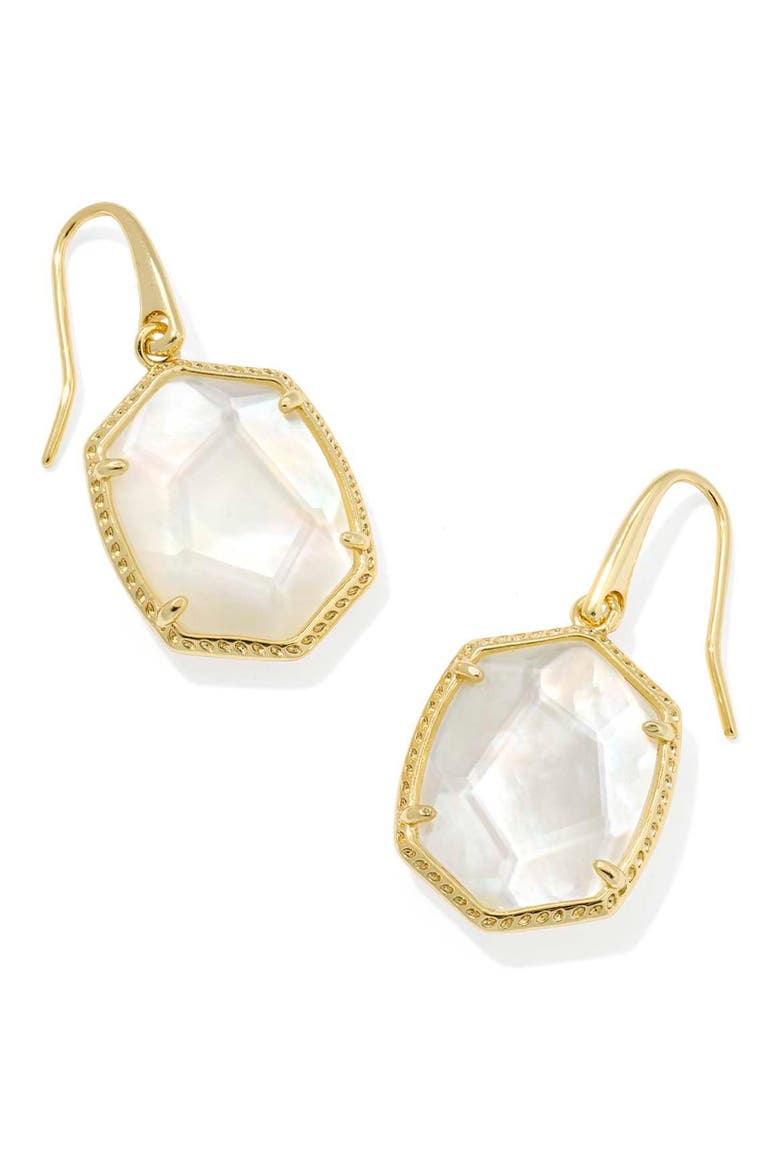Daphne Frame Stone Drop Earrings, Main, color, GOLD IVORY MOTHER OF PEARL