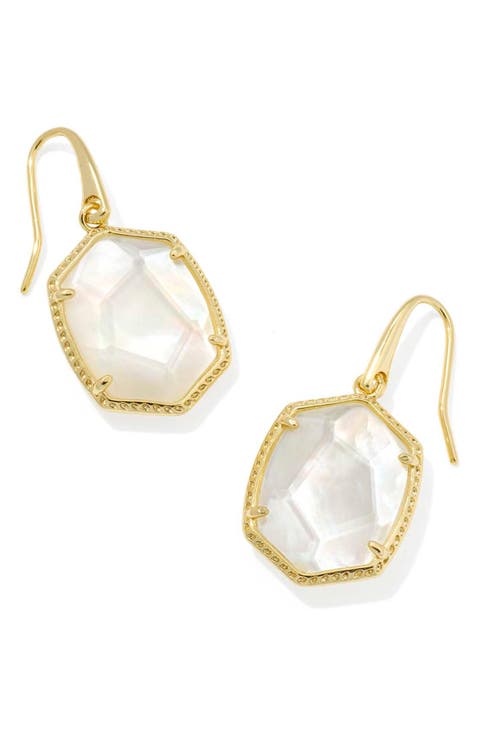 Daphne Frame Stone Drop Earrings