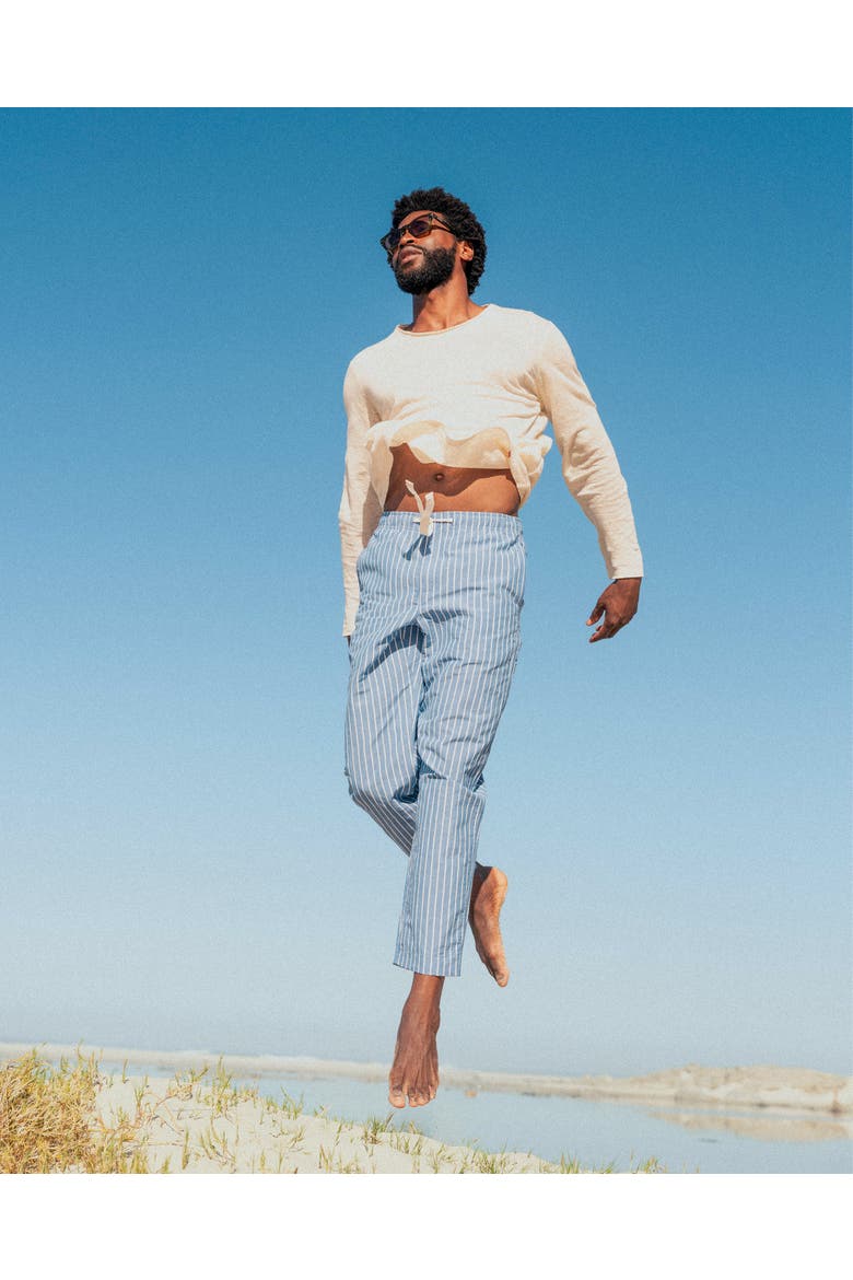 Alex Stripe Relaxed Fit Trousers, Alternate, color, Catalina Blue/White Sand