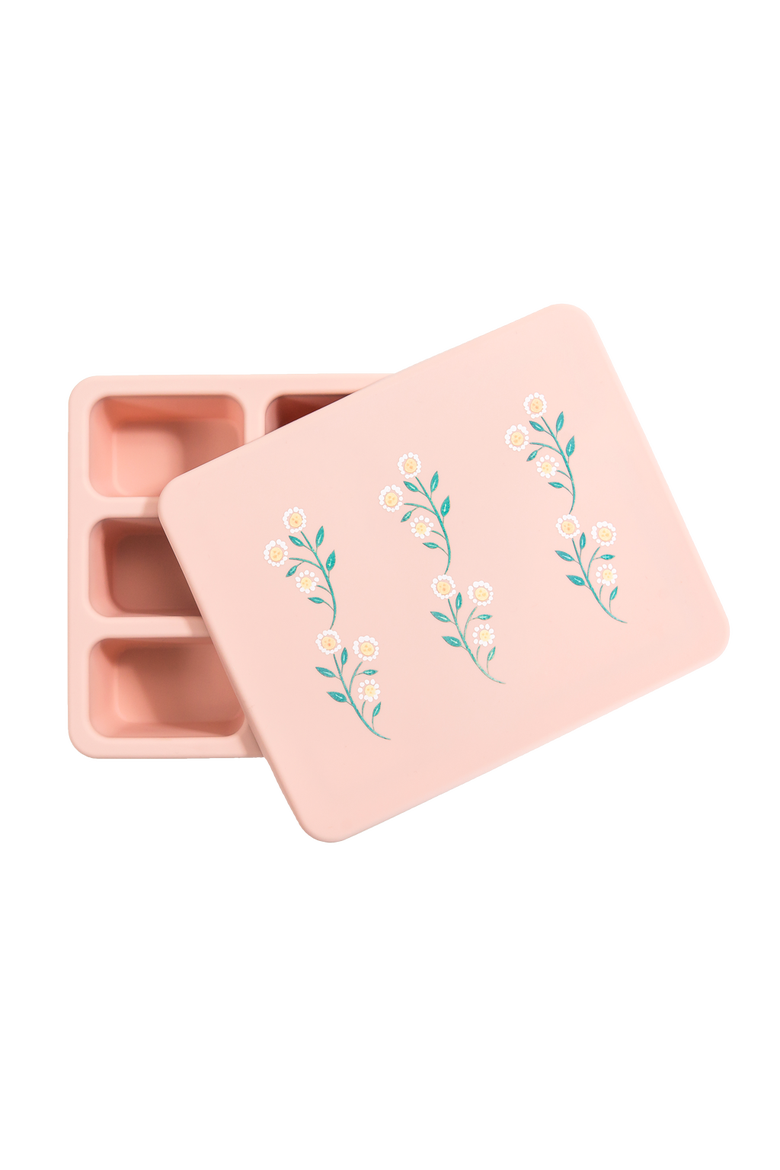 Silicone Mealtime Bundle and Lunch Bag, Alternate, color, Wildflower Ripe Peach
