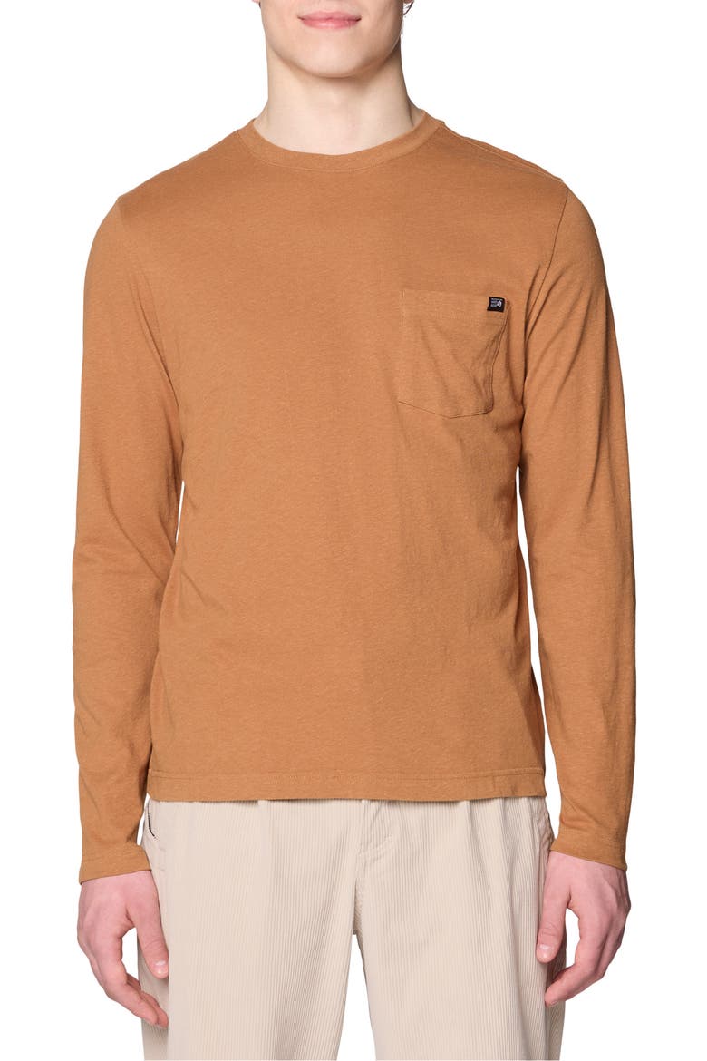 On Edge Organic Cotton & Hemp Long Sleeve T-Shirt, Main, color, COPPER CLAY