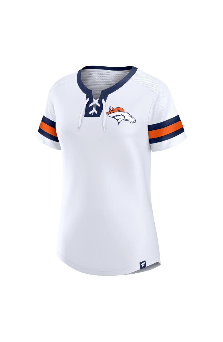 FANATICS Women's Fanatics Branded White Denver Broncos Sunday Best Lace-Up T-Shirt, Alternate, color,