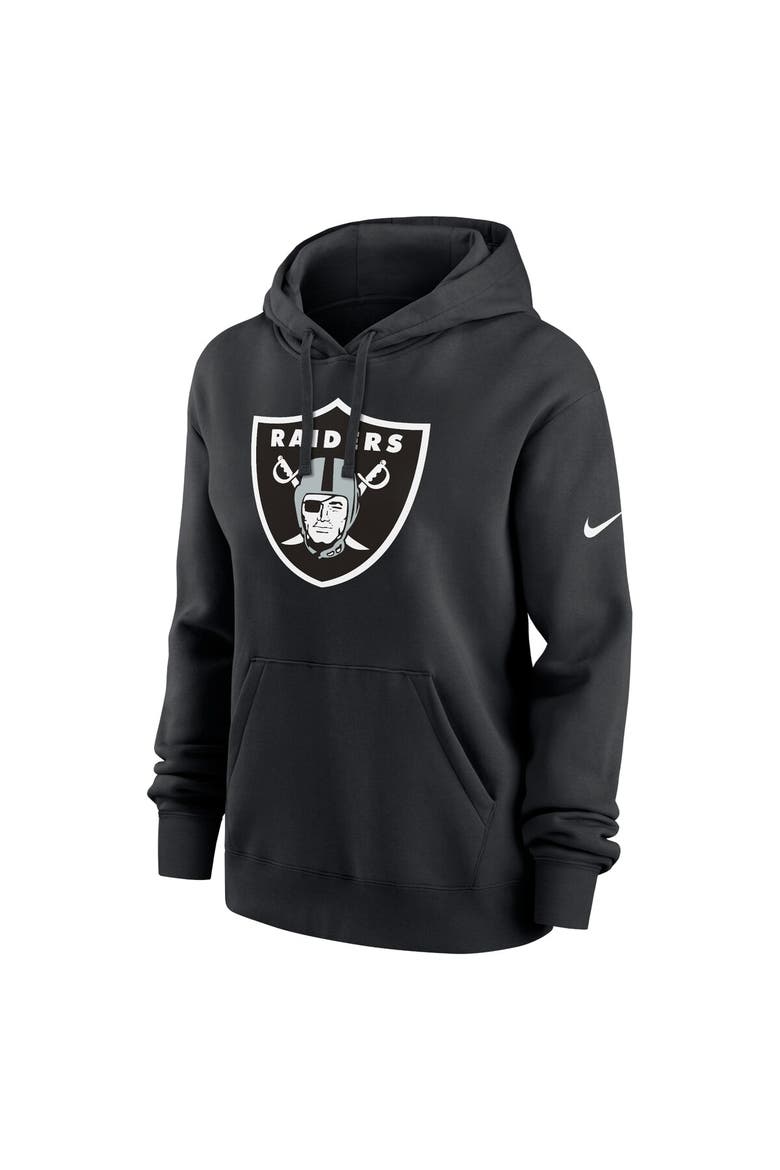 Women's Nike Black Las Vegas Raiders Club Fleece Pullover Hoodie, Alternate, color, Black
