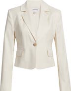 Nordstrom Crop One-Button Linen Blend Blazer