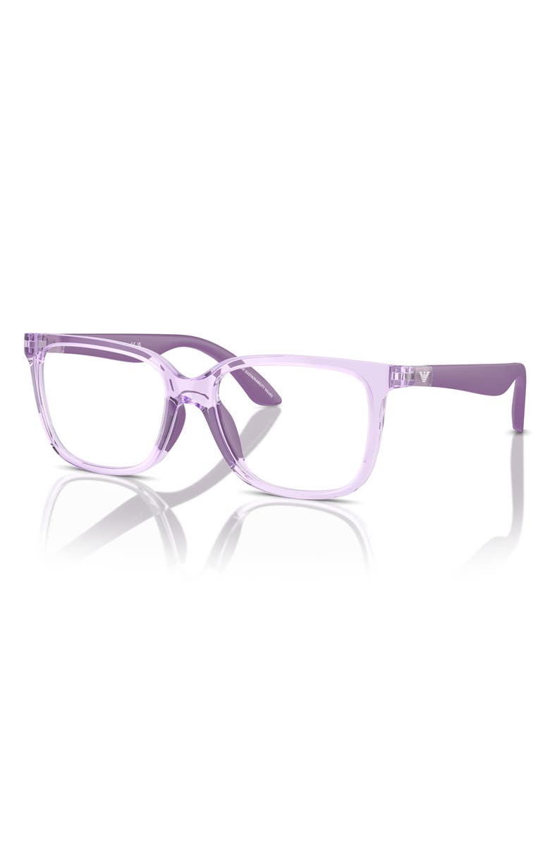 Emporio Armani 49mm Pillow Optical Glasses, Alternate, color, Shiny Purple / Demo Lens