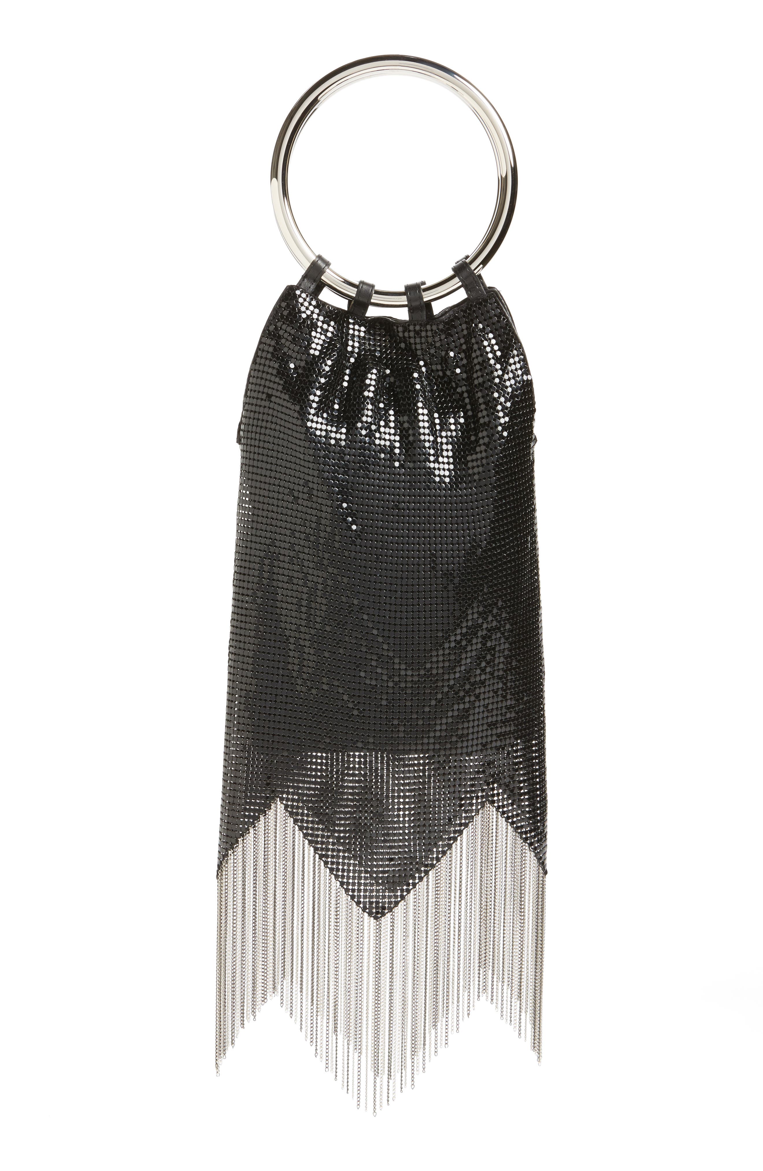 Rio Mesh Bracelet Bag, Main, color, BLACK