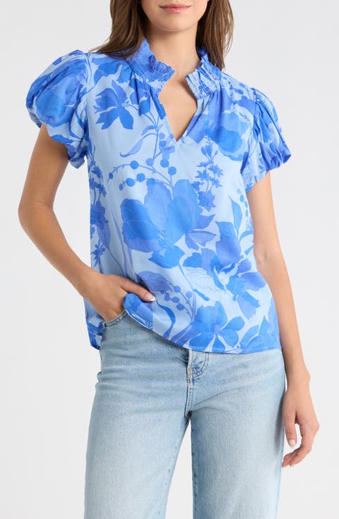 Veran Floral Puff Sleeve Cotton Top