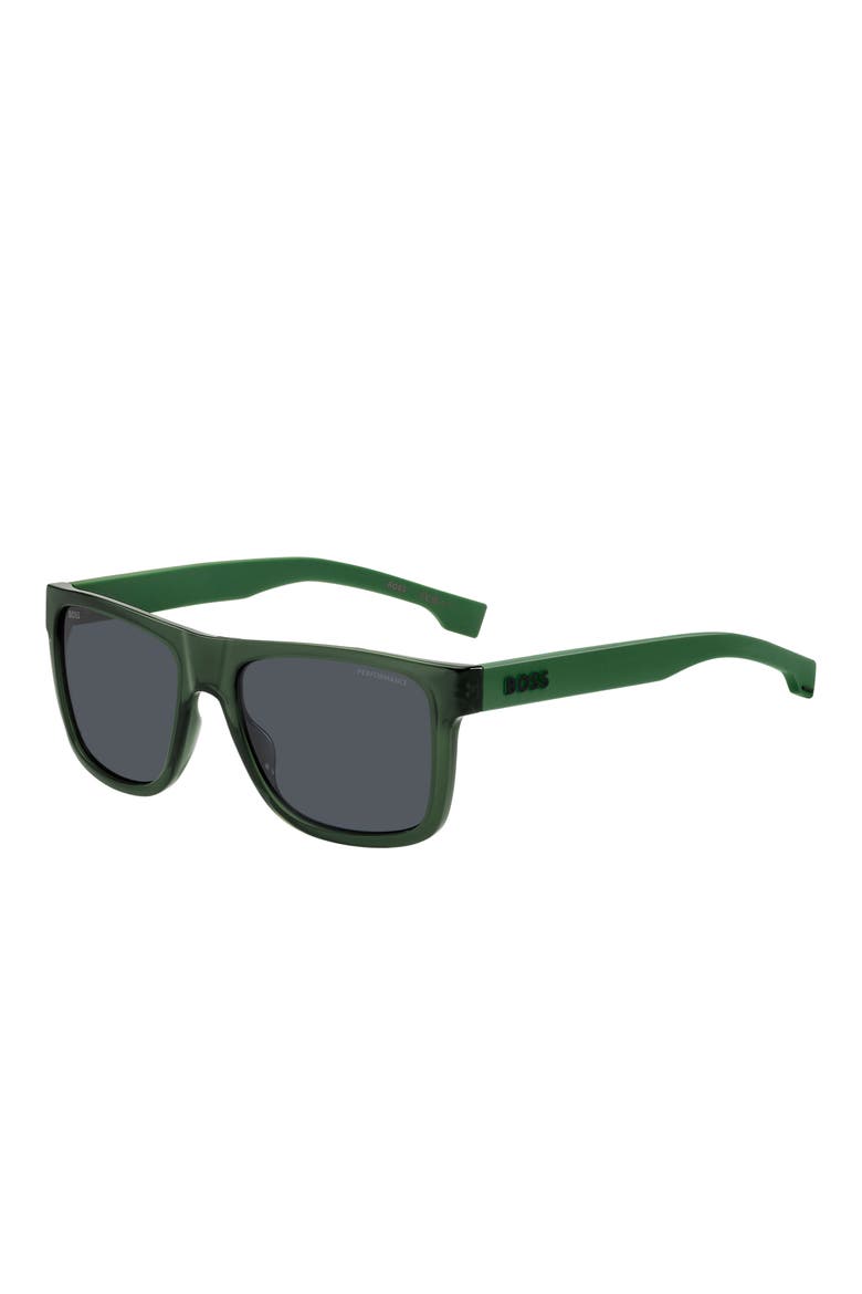 55mm Rectangular Sunglasses, Alternate, color, GREEN