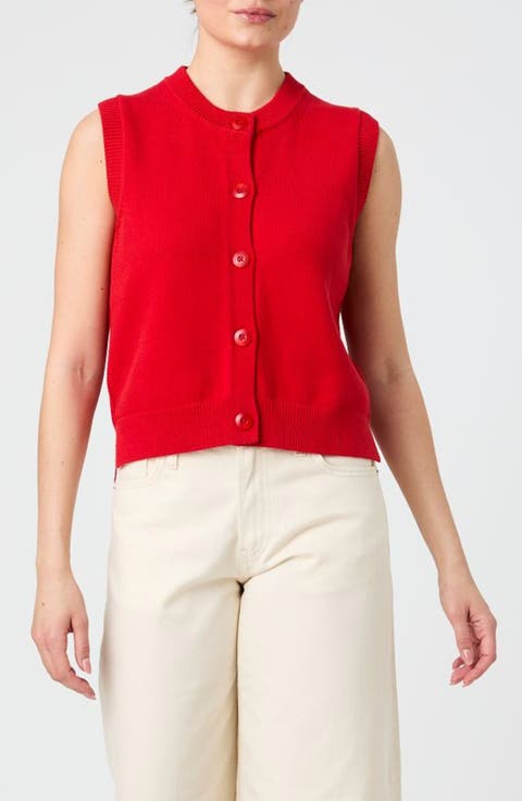 Mozart Sleeveless Cotton Sweater Vest