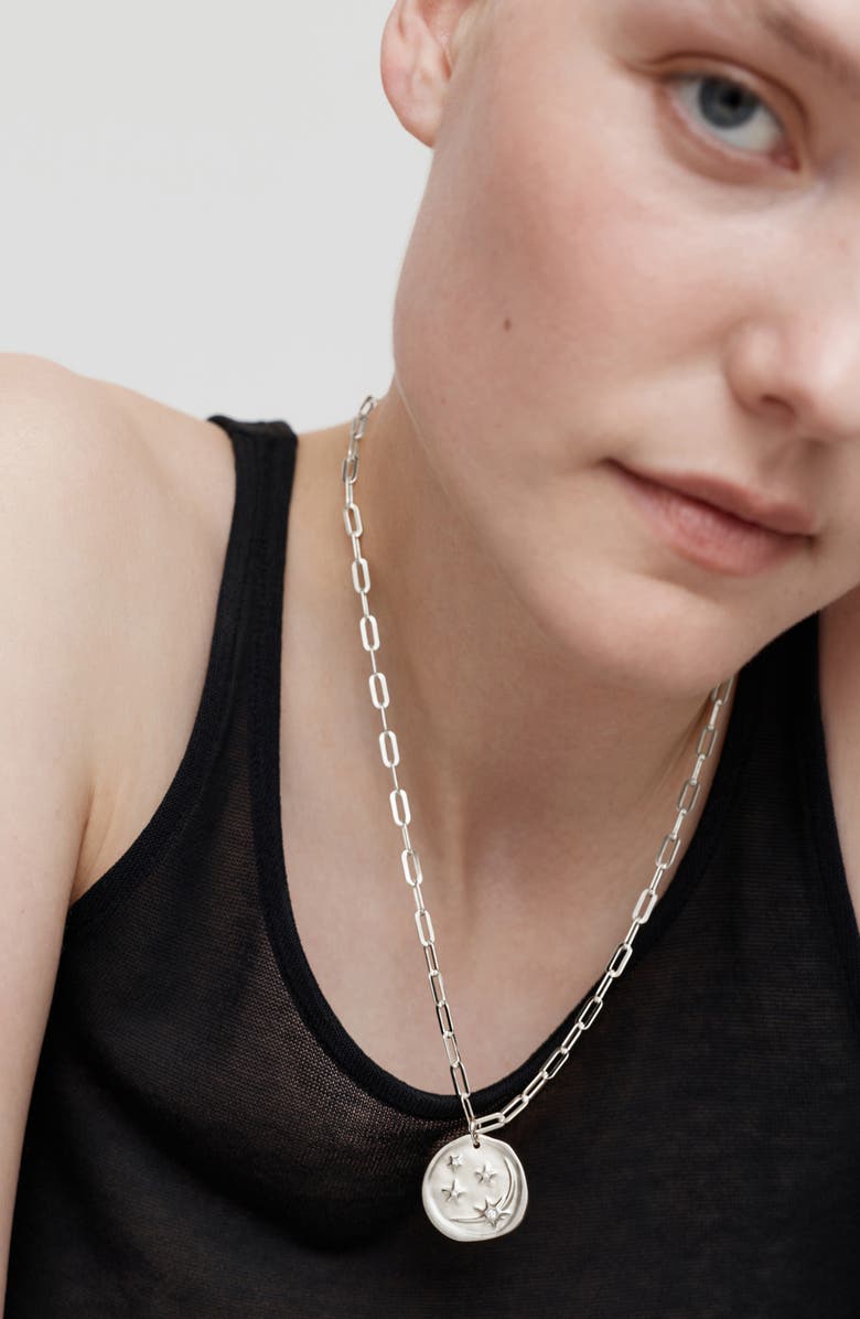 Monica Vinader Cosmic Ancient Coin Lab Grown Diamond Charm, Alternate, color, 