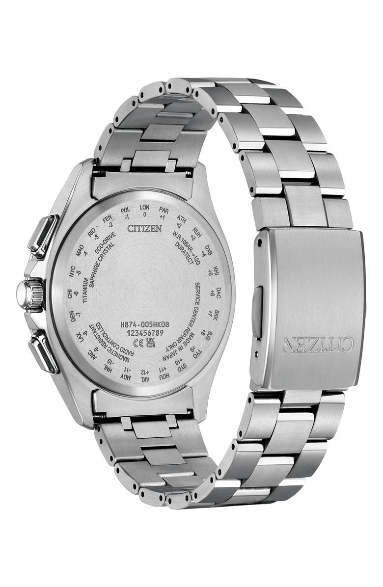 Citizen ATTESA Atomic Timekeeping Stained Glass Chronograph Super Titanium<sup>™</sup> Bracelet Watch, 41.5mm, Alternate, color, Silver-Tone