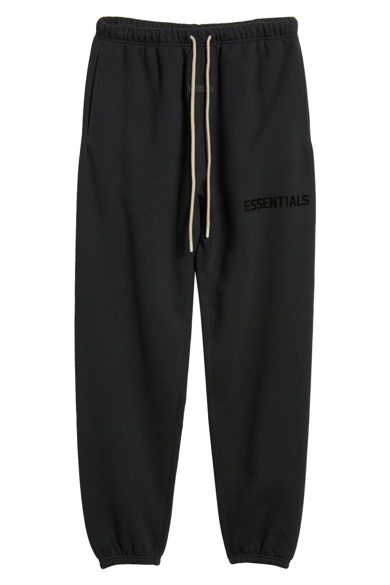 Relaxed Cotton Blend Drawstring Sweatpants, Alternate, color, JET BLACK