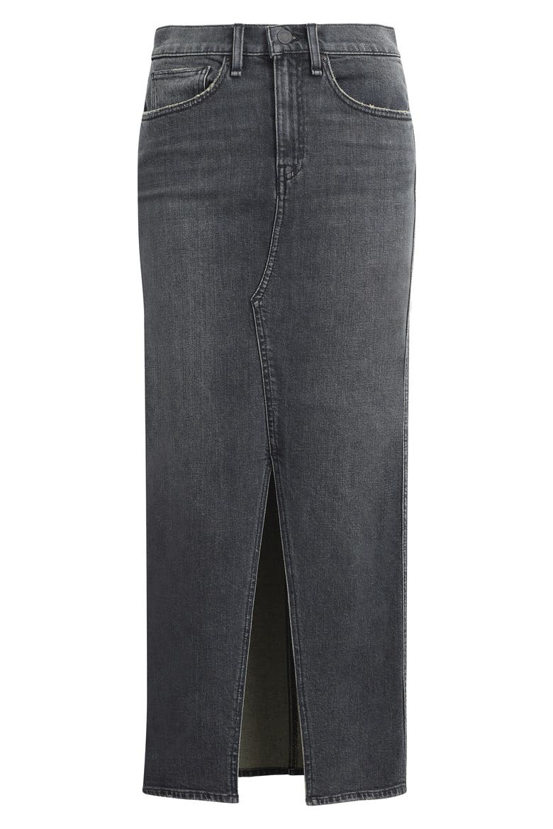 Reconstructed Stretch Cotton Denim Maxi Skirt, Alternate, color, BLACK PEARL