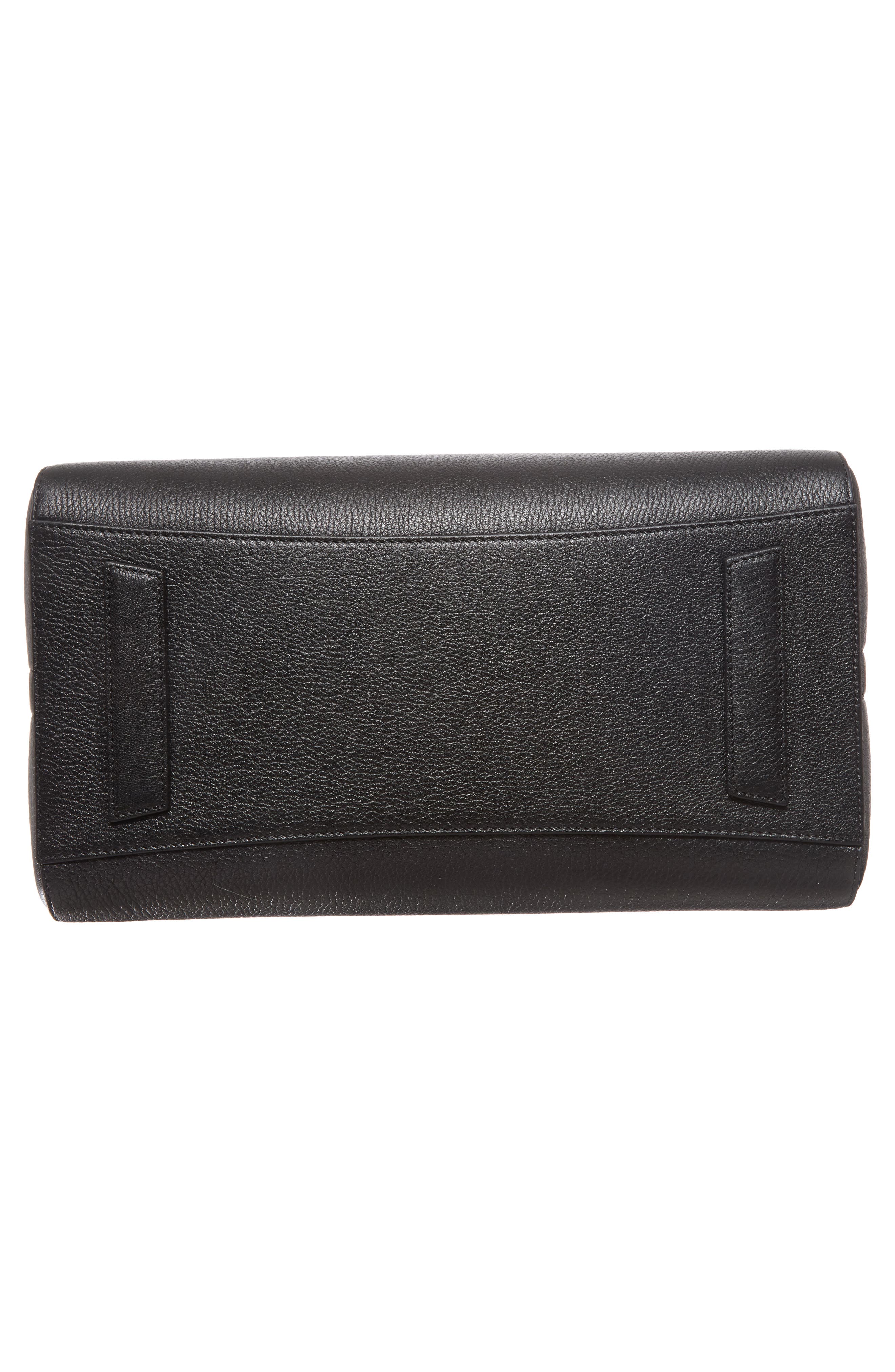 Medium Antigona Sugar Leather Satchel, Alternate, color, BLACK