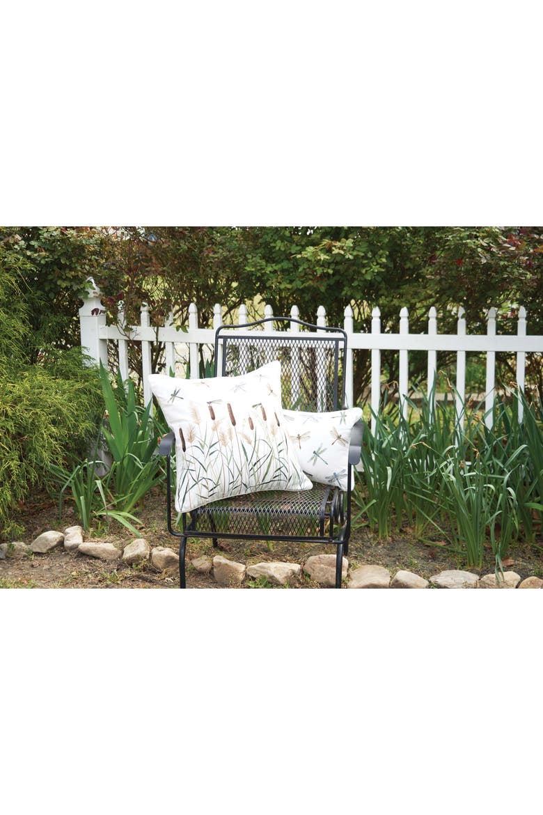 Dragonfly Multi Pattern Lumbar Pillow, Alternate, color, Green