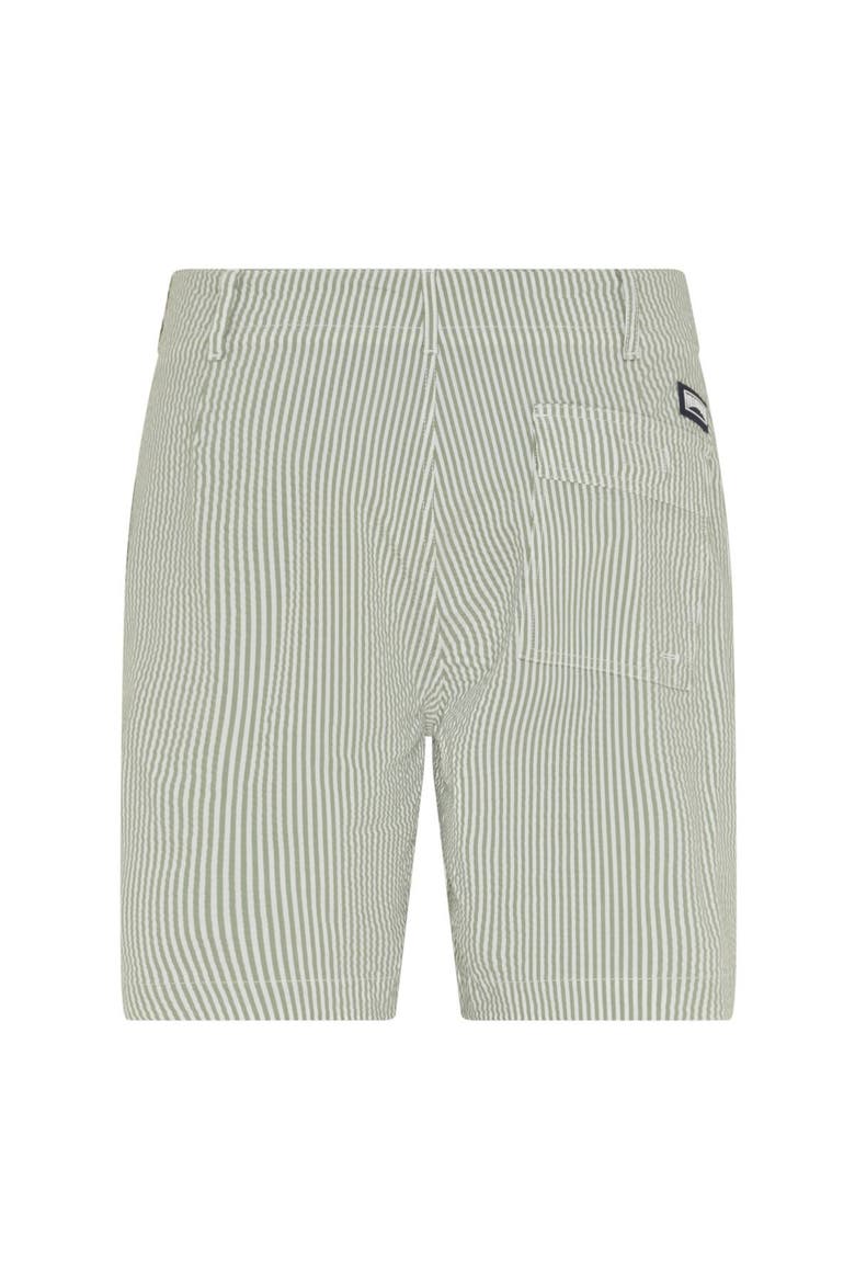Men Stretch Cotton Bermuda Shorts Seersuckers Stripes, Main, color, Khaki