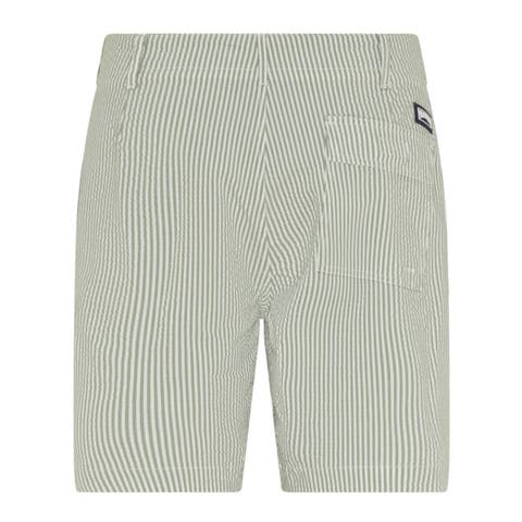 Men Stretch Cotton Bermuda Shorts Seersuckers Stripes