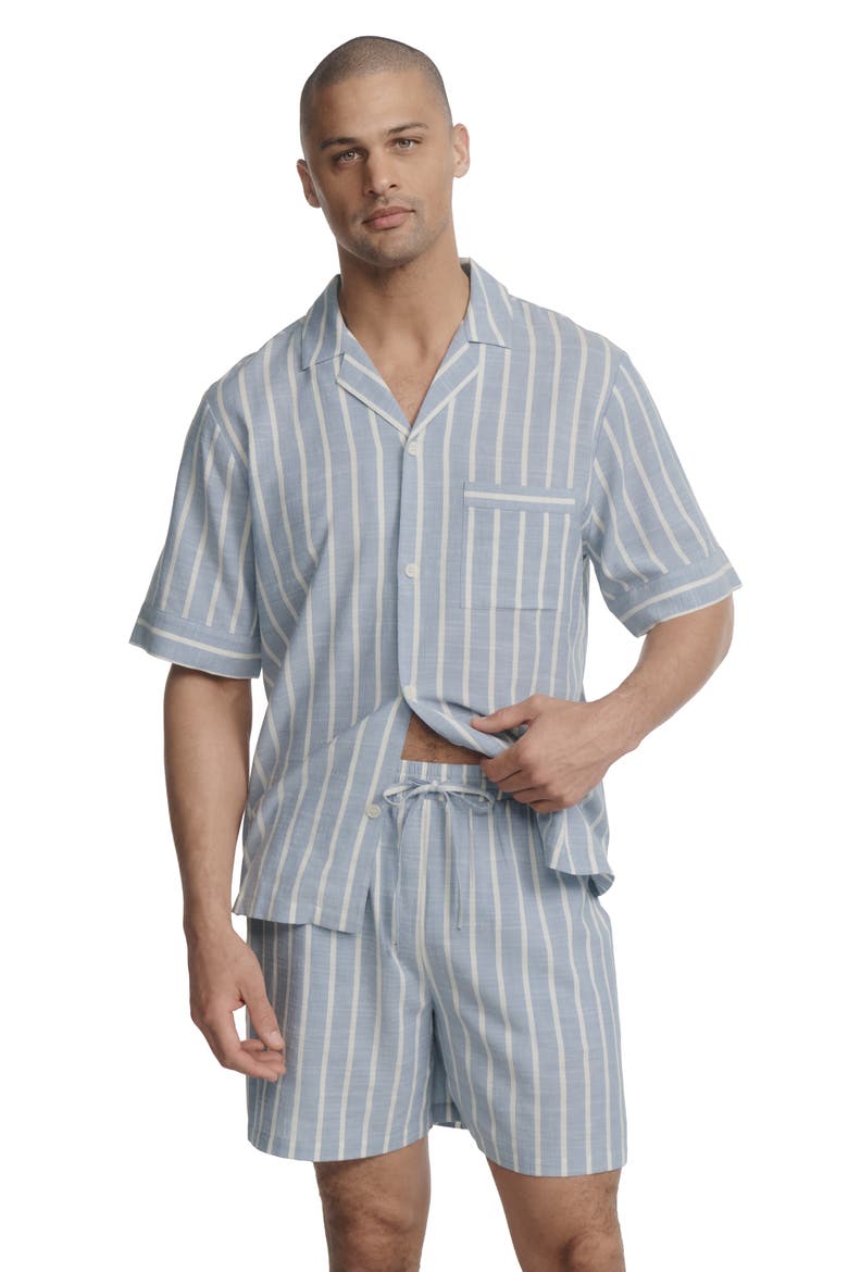 Nautico Stripe Short Pajamas, Alternate, color, CLASSIC STRIPE SLATE