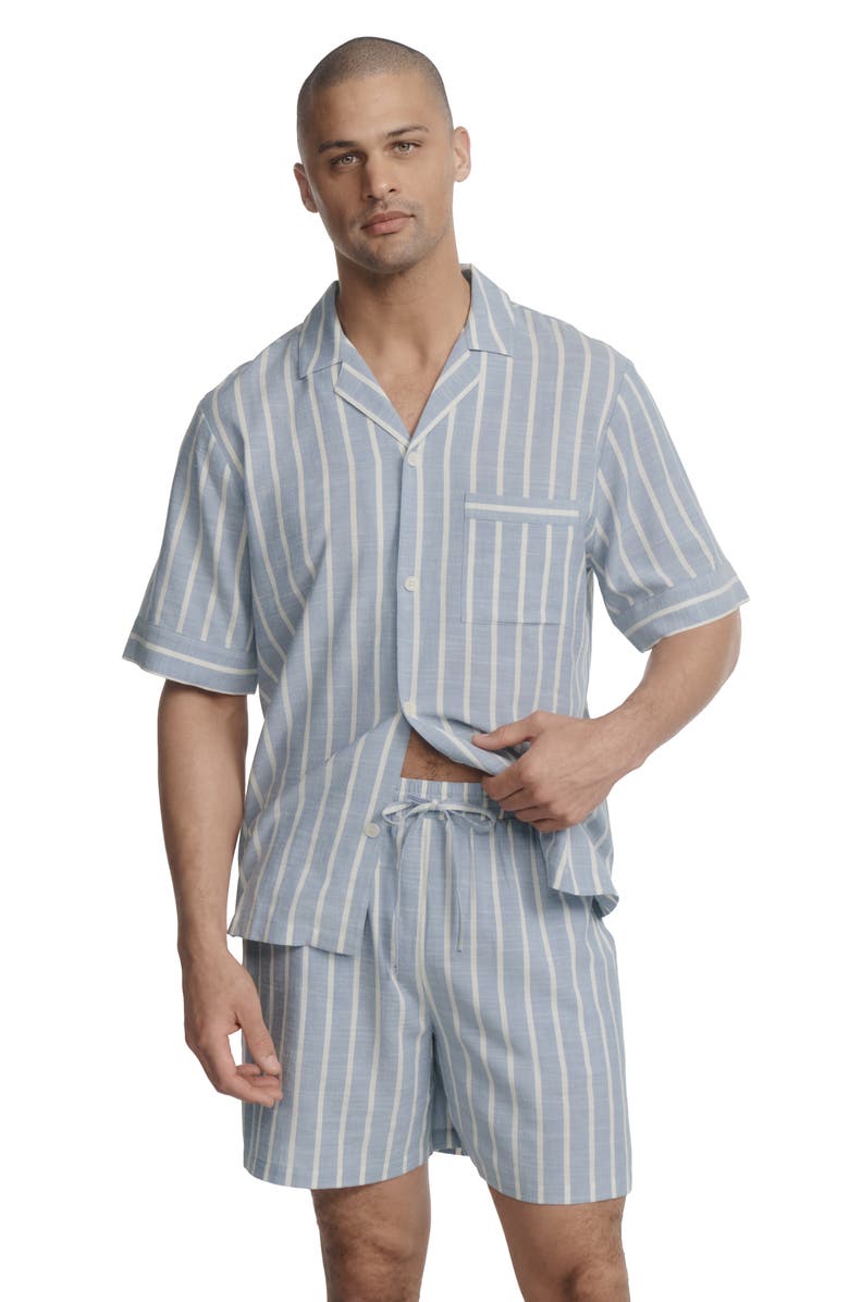 Eberjey Nautico Stripe Short Pajamas, Alternate, color, Classic Stripe Slate
