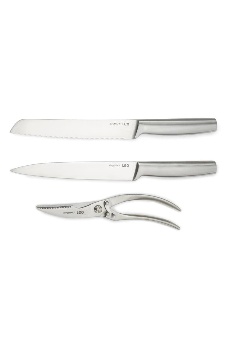 BergHOFF Legacy 3-Piece Stainless Steel Carving Knife Set, Main, color, Silver