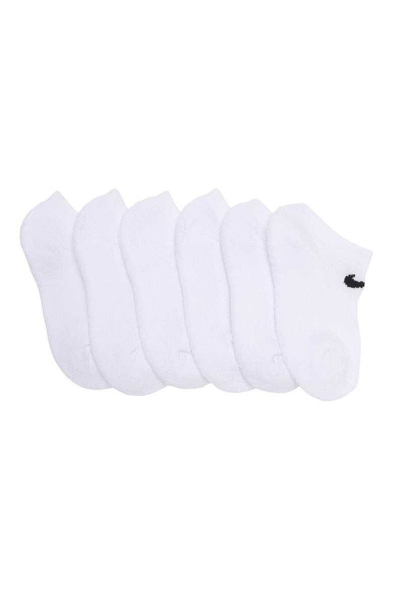 Kids' 6-Pack Mesh Cushion No-Show Active Socks, Main, color, WHITE